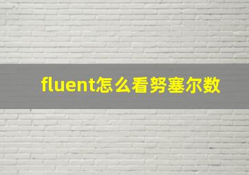 fluent怎么看努塞尔数