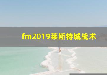 fm2019莱斯特城战术