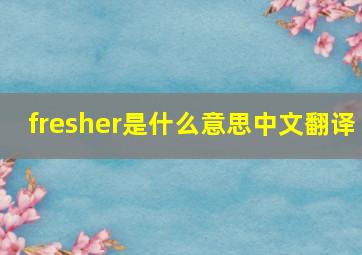 fresher是什么意思中文翻译