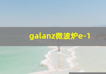 galanz微波炉e-1