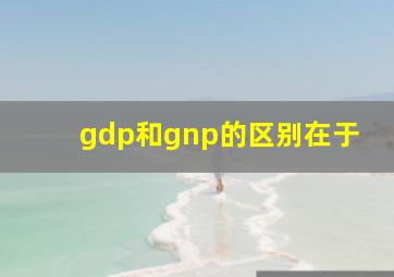 gdp和gnp的区别在于