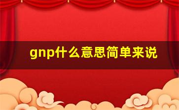 gnp什么意思简单来说