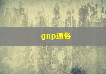 gnp通俗