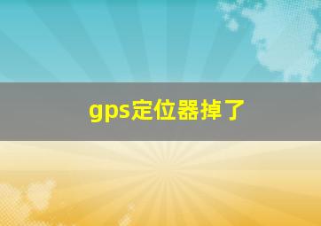 gps定位器掉了