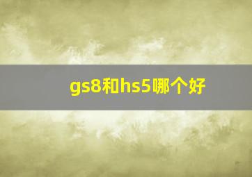 gs8和hs5哪个好