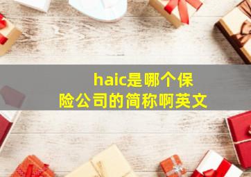 haic是哪个保险公司的简称啊英文