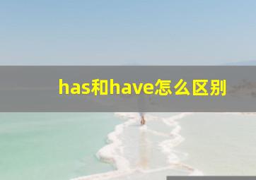 has和have怎么区别