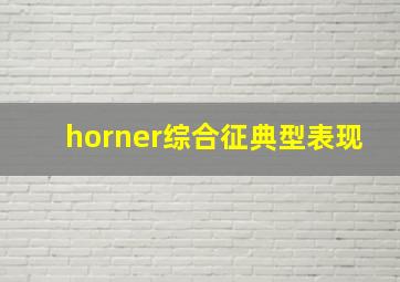 horner综合征典型表现