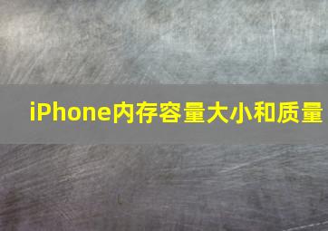 iPhone内存容量大小和质量