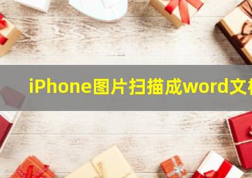 iPhone图片扫描成word文档