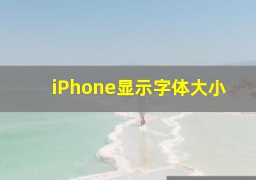 iPhone显示字体大小