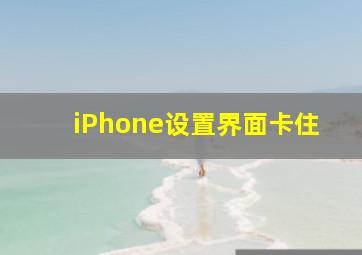 iPhone设置界面卡住