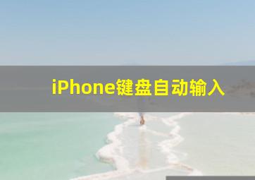 iPhone键盘自动输入