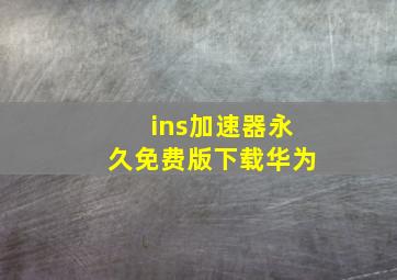 ins加速器永久免费版下载华为