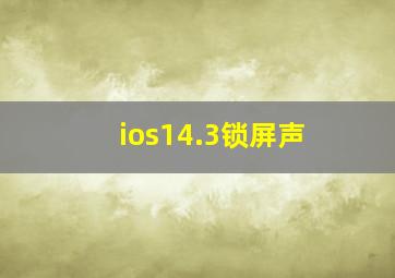 ios14.3锁屏声