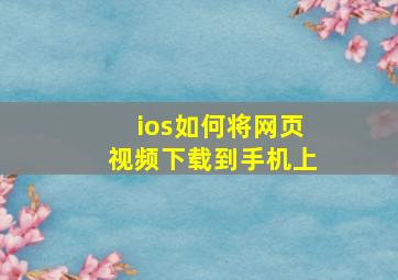 ios如何将网页视频下载到手机上