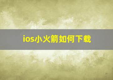 ios小火箭如何下载