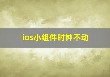 ios小组件时钟不动