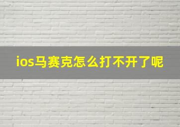 ios马赛克怎么打不开了呢