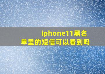 iphone11黑名单里的短信可以看到吗