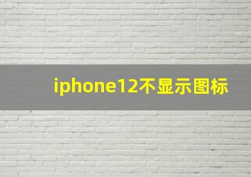 iphone12不显示图标