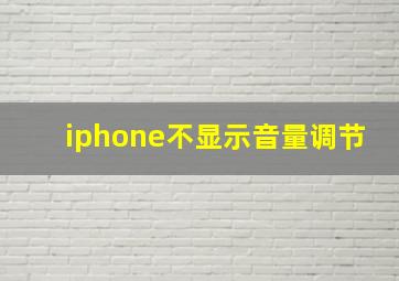 iphone不显示音量调节