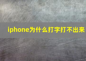 iphone为什么打字打不出来