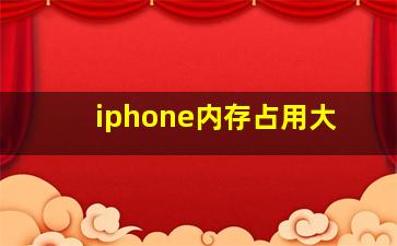 iphone内存占用大