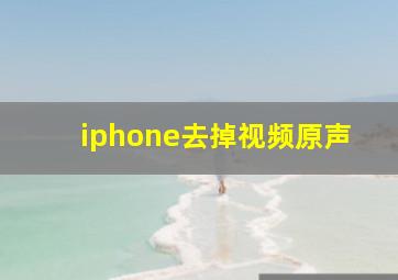 iphone去掉视频原声