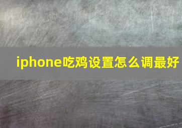 iphone吃鸡设置怎么调最好