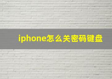 iphone怎么关密码键盘