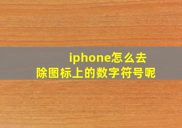 iphone怎么去除图标上的数字符号呢