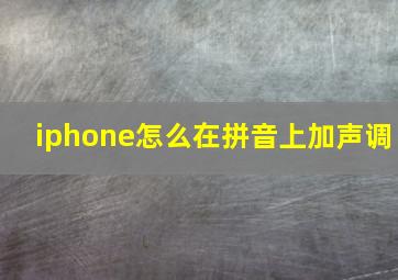 iphone怎么在拼音上加声调