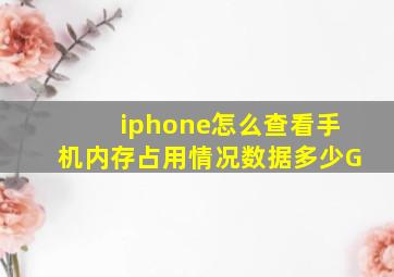 iphone怎么查看手机内存占用情况数据多少G