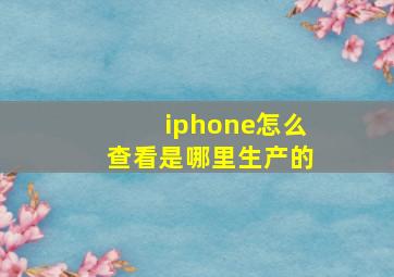 iphone怎么查看是哪里生产的