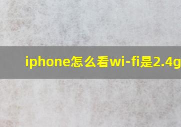 iphone怎么看wi-fi是2.4ghz