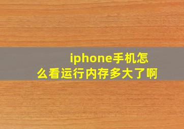 iphone手机怎么看运行内存多大了啊