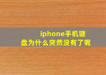 iphone手机键盘为什么突然没有了呢