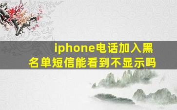 iphone电话加入黑名单短信能看到不显示吗