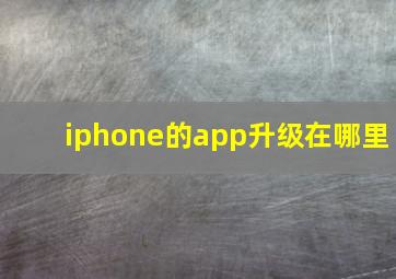 iphone的app升级在哪里