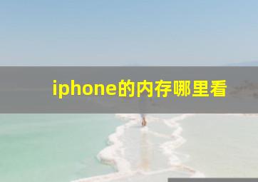 iphone的内存哪里看