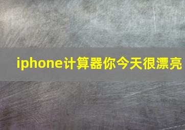 iphone计算器你今天很漂亮