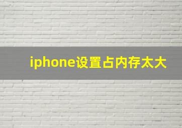 iphone设置占内存太大