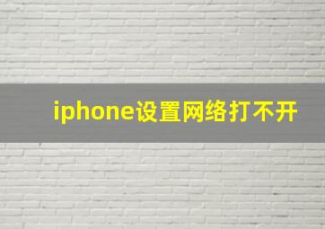 iphone设置网络打不开