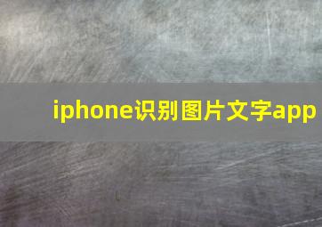 iphone识别图片文字app