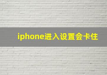 iphone进入设置会卡住