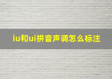 iu和ui拼音声调怎么标注