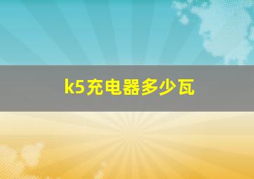 k5充电器多少瓦