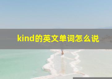 kind的英文单词怎么说