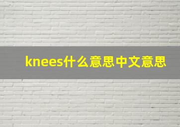 knees什么意思中文意思